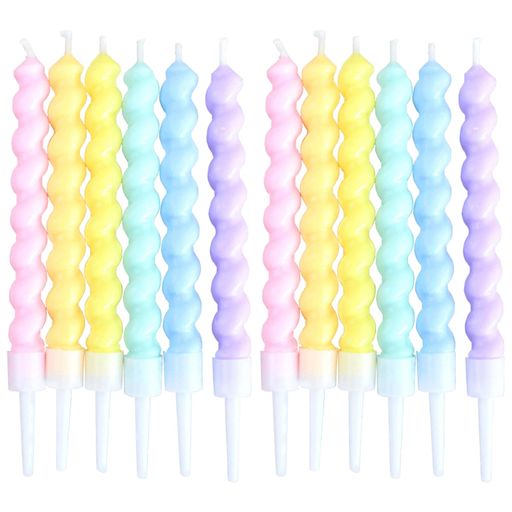 Meltryllis誕生日キャンドル12本セットケーキキャンドルくねくねバースデーキャンドル記念日用ろうそく..