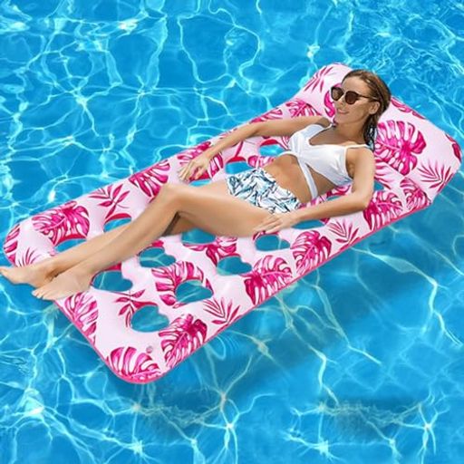 【プールフロート】浮力ヘッドレスト付きのスイミングいかだは、人間工学的なデザインに適しています。滑らかな素材が快適で、涼しさを保ちます。は適量の冷たい水を肌に流すことができ、暑い日でも涼しさを保つことができます。背もたれと足を伸ばす事ができる 大きいサイズなので、水の上に浮かびながらのんびり贅沢に楽しむことができます。 【大人の超大型水上ハンモック】空気入りプールフロートのサイズは165*83cm、大人の使用に適しています。プールラウンジの最大荷重能力は120kgで、15歳以上の子供に適しています。重量:1kg。(配送時は空気が入っていません) 【高品質な材質】環境にやさしいPVC厚手の耐久性素材を使用して、安全で無毒でご安心して使用いただけます。卓越した支持力とより良い品質で美しい夏を過ごすことができます。 ※ご注意:塩化ビニール製品なので、浮輪特有の匂いがします。風通しのよい場所で換気して水洗いしてください。 【コンパクト収納】エアーポンプを使うだけで、簡単に使えます。使用後は空気を抜き、折りたたんで収納可能です。コンパクトなので、小さく折り畳めて持ち運びにも便利です。