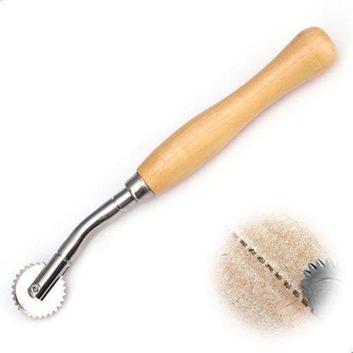 ハンドメイド布紙皮革ステッチルレット手作りDIY手芸用品ホイールレザーステッチ間隔紙穿孔ツールラインマーキングホイールギアルーレットルーレット間隔縫製ツール木製ハンドルクラ…