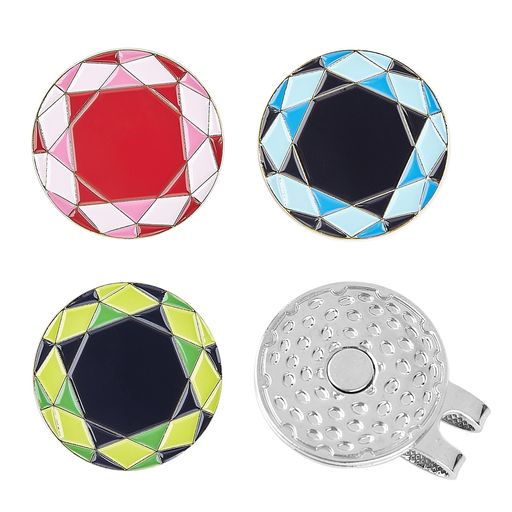 Tahiticaゴルフマーカー3個セットゴルフキャップクリップマグネット式ハットクリップ付き台座磁気景品父の日敬老の日プレゼントゴルフ小物