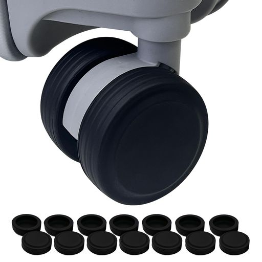 [VERILADY]キャスターカバー8個セットスーツケースタイヤカバーキャリーケース車輪カバーシリコン製防振汚れにくい転がり防止荷物保護静音防振傷防止水洗い可能簡単装着改良ホイールカバー旅行用出張用(ブラック)