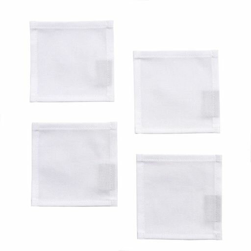 楽天fleuretteスタイルデコール（STYLEDecor）コースター綿100％おしゃれ布4枚セット洗える北欧無地ツイル・ホワイトW3003700