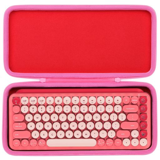 co2CREA収納ケース互換品LogicoolロジクールPOPKEYSK730メカニカルワイヤレスキーボード+M370マウス(ロジクールPOPKEYSキーボード)(ピンク)