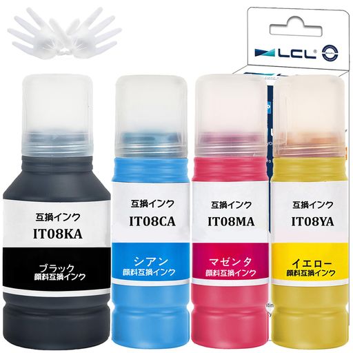 樂天商城 - LCLエプソン用(えんぴつ削り)IT08IT08AIT08KAIT08CAIT08MAIT08YA(4色セットBK顔料140MLC/M/Y顔料70ML)互換インクボトル対応機種:PX-M6712FTPX-M6711FT