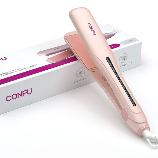 CONFUアイロンストレート6段階温度調整38mmピンクストレートヘアMAX230°