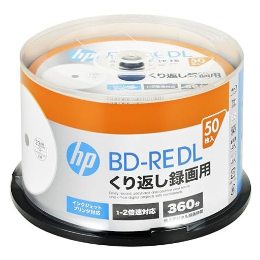 Blu-Ray - ヒューレット・パッカード(HP)くり返し録画用ブルーレイディスクBD-REDL50GB50枚インクジェットプリンタ対応ホワイトVBE260NP50SH1