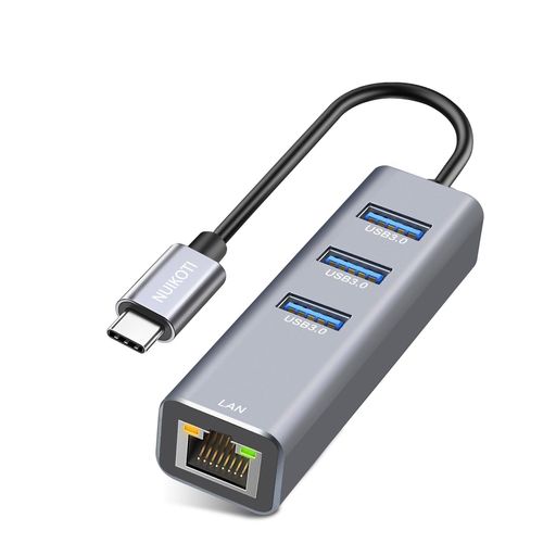 USB-CLAN変換アダプターNUIKOTI有線LANアダプター1000Mbps1Gbps高速通信USB3.0ポート増設5Gbps高速データ転送SwitchTypeC有線LAN変換アダプター、対応MacBookPro/Air