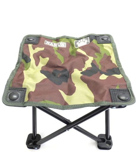 ナヌーク(Nanuk)白熊の腰かけカモグリーン展開時29x29cm(座面)/高さ24cm・収納時12x12x32cm