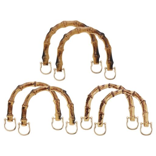 PATIKIL竹製ハンドバッグハンドル6個3サイズU字型交換用手作りハンドバッグハンドルトートバッグ財布作..