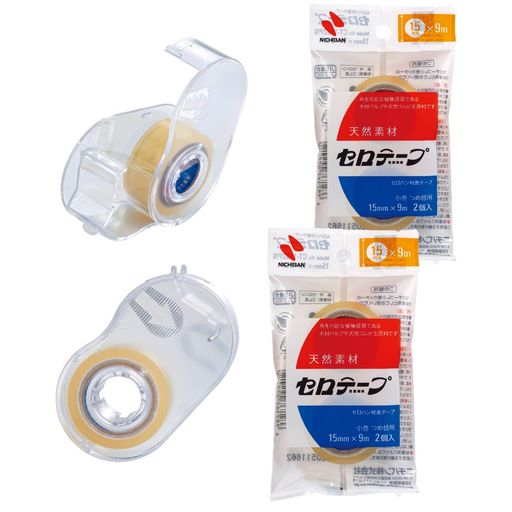 ニチバン セロテープ 小巻 収納カッター付 2個 替えテープ 4巻 TC15SAC-S2PN2P