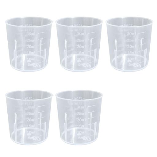 EsiFare計量カップ30mlプラスチック【5個セット】ミキシングカップ実験用品プラスチックビーカーミニ少..