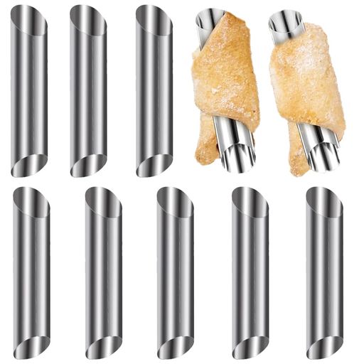 ベーキングツール金型ツール円筒型コルネ型クリームホーン金型ステンレススチールカンノーロパン用品DIY空焼き用品10個入り