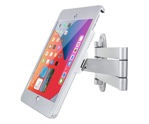 Usb Storage Media - Westruggleタブレットブラケット、壁ネジ固定、引張り折りたたみ調整アーム、10.2’’iPad(9th8th7thGen.)、防犯安全ロックと鍵付き、多角度回転設計、箱内に緩衝綿保護平板、金属材質、銀色