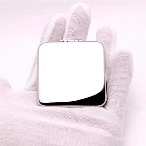 ZHEJIAコンパクトミラー手鏡両面鏡ミラーステンレス製ミラー割れない鏡誕生日プレゼント女性超軽量人気おしゃれ(平方)