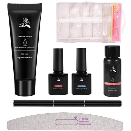 🌸【セット内容】長さだしジェル 1ボトル;専用液 1本;専用ネイルペン 1本;長さ出しチップ 100枚(10サイズ*各10枚);ネイルヤスリ1本;ベースコート(8ml);トップコート(8ml)。 🌸【爪を保護する!】:長さ出しジェルの容量:15ml。程良い粘度、取りやすいです。ガラスのような艶美しい発色のカラージェルをお楽しみください。丈夫で傷などからあなたの爪を保護します。弱い爪、二枚爪、割れやすい爪の補強に最適です。 🌸【初心者にも簡単】このセットは必要なものを全部含めています。初心者にとって友好的です。効果は自然に成長する爪に似ています。この製品は簡単に操作ができます!この製品は無毒で、異臭がなく、自分の家に似合うです。 🌸【ほとんど完璧な持久性】:説明書に従って、いつも心を込めて看護します、適切に適用すると、最長1か月間持続します。 🌸【品質保障】 自爪や肌に優しい天然レジンを使用します、無毒で刺激臭も少ないです、より安心です。万が一初期不良があったら、ご遠慮なくカスタマーサービスまでご連絡お願い申し上げます。