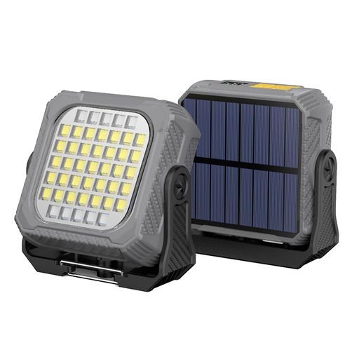 投光器 led 屋外 ランタン ソーラー USB 充電式 小型 懐中電灯 キャンプライト 太陽光 作業灯 防水 コンパクト 屋外 キャンプ アウトドア BBQ 夜釣り 災害 停電 持ち運び便利 (グレー)