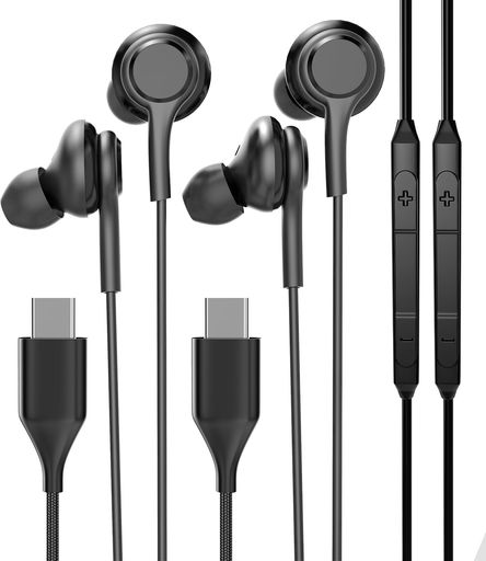 タイプc イヤホン マイク type-cイヤホン 有線イヤホン マイク付き(2個入りです) USB C ノイズキャンセリング 適用15 Pro Max Plus 、Air4/5、Mini6、Pro 12.9 イヤホン 適用Samsung Galaxy fleurette01-10116188 fleurette パッケージ画像