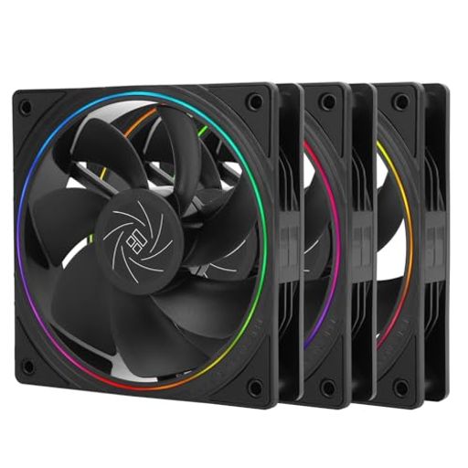 Thermalright TL-S12R X3 CPUファン120mm逆流ファンケースクーラーファン、ARGB照明付き、1500RPMスピードCPU冷却ファン、ブラックPC PWM静音コンピュータファン,ファンのセット