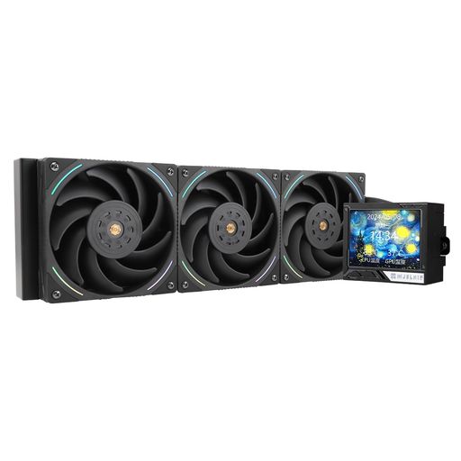 THERMALRIGHT Mjolnir Vision 360 ARGBブラックCPU AIOクーラー、320 * 240解像度のIPS液晶画面、AM5&LGA 1700/1851用、高性能360スペック水冷3.5インチリムーバブルディスプレイ