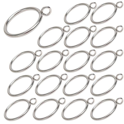 VitalBloomカーテンリングスライドリング開口設計カーテンリングフッ内径38mmカーテンフック直径30mmまでのポールに適用銀色30個入