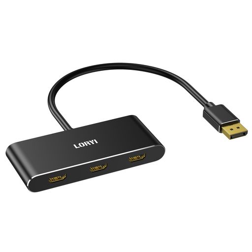 DisplayPortto3HDMIMSTハブ3ポートシングル8Kデュアル4K144Hzトリプル4K@60HzDisplayPort1.4スプリッターモニターDisplayPort拡張HDMI分配器拡張モード対応