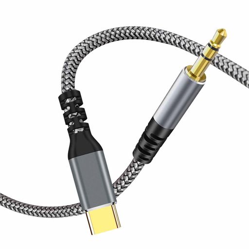 【2024MFi認証】USBCto3.5mm変換ケーブル1.2MAUXケーブルTypeCto3.5mmオーディオケーブルナイロン編み、耐久性が高く、対応iPhone