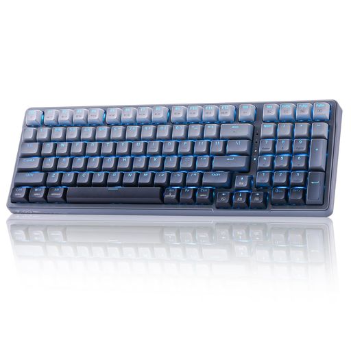 e元素Z-99 ワイヤレス ゲーミングキーボード 銀軸 Bluetooth/有線/2.4G 無線メカニカルキーボード テンキー付き ガスケットマウント構造 99キー 英語配列 全キー防衝突 ホットスワップ RGBバッ…