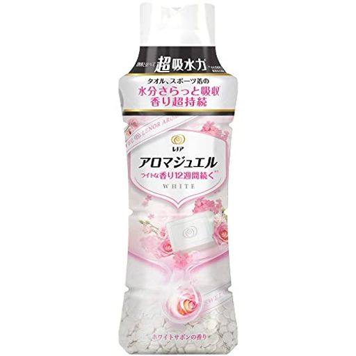 コールド 柔軟剤と比べて超吸水力*(*当社柔軟剤比。複数回洗濯後。) 濡れた髪をふくタオル、汗ばむスポーツ着など水分さらっと吸収* (*当社柔軟剤比。複数回洗濯後。) アロマジュエル WHITEシリーズ ライトな香り12週間長続き*1 (*1保管状態で) 冷たい水やスピードコースでもしっかり溶けます ※商品リニューアルに伴い、お手元に届く商品が旧品(黒いキャップ)の場合もございますので、予めご了承くだいさい。キャップの色によらず、製品の中身は同じです。ご安心下さい。