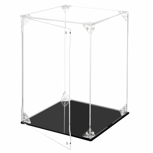 EOMMOEフィギュアケース【マグネット扉仕様】【UVカット】コレクションディスプレイケースアクリルボックスコレクションケース台座黒幅25x奥行25x高さ35cm