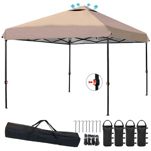 ApeexCanopy 軽量ワンタッチタープテント 2.5mx2.5m 収納バッグ付き 3段階調節 UVカット スチール 大型 耐水 ワンタッチテント レジャー イベント 海 バーベキュー 防災 運動会 おしゃれ 日除け …