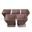 YPC 日本製 プランター 植木鉢 プラスチック 小さい鉢 小物入れ 記念品 母の日 敬老の日 卒業 工作 幼稚園 保育園 学校教材 キャンバスポット 5個 ピ...