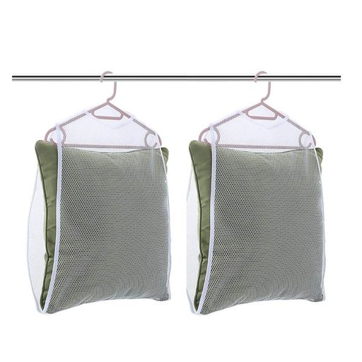 枕干しネットkonten物干しネットまくらぬいぐるみクッション座布団などを干しネット物干し掛けハンガー乾燥梅雨時期最適ホワイト(2個セット)