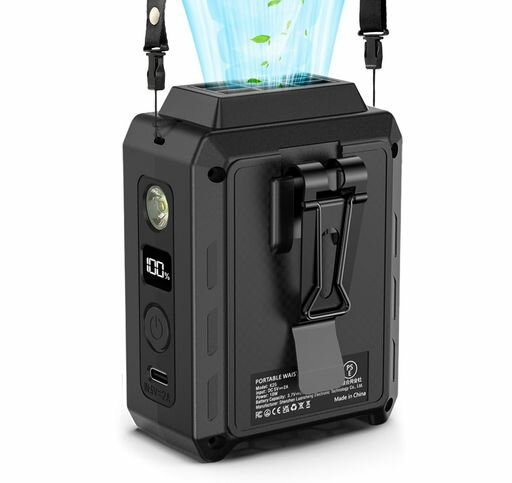 【強力なファン、長いバッテリー寿命】最大16000rpm、強風、急速冷却。 最長連続稼働時間は20時間(最低速度) 【直流強力ファン】独自の設計を採用し、吸気口と吸気口を直線に揃え、吸気抵抗を最大限に解消し、気流の円滑化を確保する。より大きな気流:吸気抵抗を下げることで、ファンはより効果的に空気を吸い込み、より強い気流を発生することができます。これにより、暑い日にユーザーがより迅速に冷却できるようになります。 高輝度LEDライト、軽量、ベア0.2 kgで、外出先での携帯や女の子の使用に最適 【4 in 1ポータブルファン】ウエストクランプネック設計で、仕事やアウトドア旅行の温度を下げて汗を排出するのに最適で、高輝度の懐中電灯とスタンド付き卓上ファンでもある 【H-EP-Li-Battery】5000mAhの高エネルギーポリマーリチウム電池、5速設計、最大20時間(最低速度時)の連続作業で、1日の作業での冷却ニーズに対応できます。