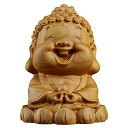 釈迦ミニ仏像可愛い高級天然ツゲ木彫り釈迦如来像曹洞宗座禅する小さな如来像笑い仏仏壇ご本尊お守り金運商売繁盛開運風水木彫り仏像(SIZE:6センチ)