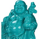 仏像七福神布袋様天然ターコイズ(トルコ石)布袋様の置物金運お守り(高さ12CMx巾10CMx奥行7CM)(3)