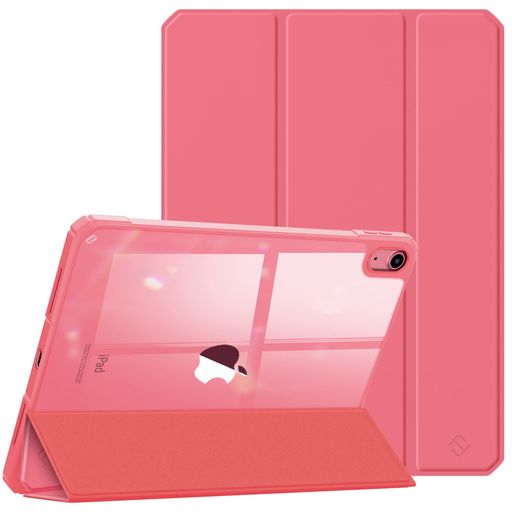 Fintie iPad 第11世代 (A16、2025) / 第10世代 (2022) ケース 11/10.9インチ 透明バックカバー 三つ折スタンド スリープ機能 軽量 薄型 傷つけ防止 PU合成レザー TPU(スイカ)