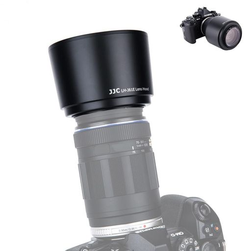 【互換】 OLYMPUS LH-61E 【適用レンズ】Olympus M.ZUIKO DIGITAL ED 75-300mm f/4.8-6.7 &amp; Olympus M.ZUKIO DIGITAL ED 70-300mm f/4-5.6 【可逆式】 スペースを節約するができます。 【ケラレなし】フードを付けた状態ではケラレ発生する状況はありません。