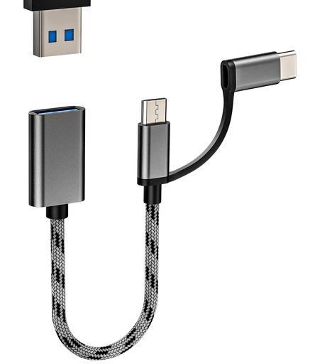 マイクロusb+タイプcUSB変換アダプタusbatoc+MicroUSBアダプターハブusb-cカーチャージャー延長コネク..
