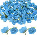 M METERXITY 100個入りの人工バラの花の頭 1.2”の小さなシルク製の偽のバラの花の頭 ウェディング/ブーケ/パーティーの装飾用 フェイクの花の頭の...
