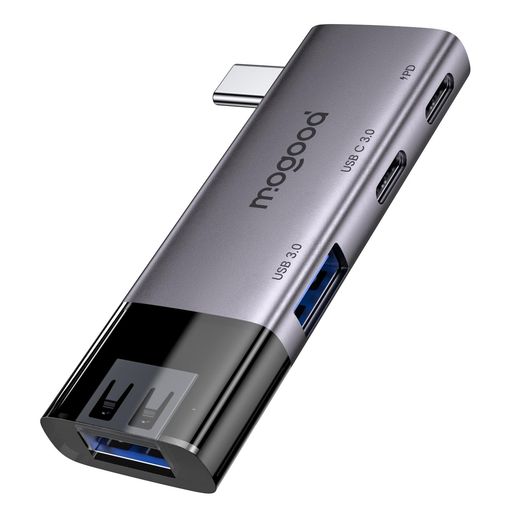 【4 in 1 USB Cエクスパンダハブ】USB Cハブは1つのUSB Cポートを2つのUSB A 3.0ポートと1つのUSB C 3.0ポートに拡張してデータ伝送を行い、効果的に設備接続オプションの限られた問題を解決した。また、USB C 100 W PDポートを1つ追加します。 【5 Gbps高速データ転送速度】MOGOOD 4ポートUSB 3.0ノートパソコンシャントは、USB 2.0より10倍高速な5 Gbpsまでのデータ転送速度を提供します。このワイヤレスマルチUSBポートエクスパンダは、数秒でハイビジョン映画や大きなファイルを転送できます。また、USB 2.0/1.1デバイスと後方互換性があります。 【プラグアンドプレイ】マルチポートUSBアダプタにドライバは必要ありません。4つのポートの同時実行をサポートし、生産性を向上させる。(注意:複数のデバイスまたは大容量ストレージハードディスクを接続する場合は、PD Type-Cポートに接続して電力を供給し、迅速で安定したデータ転送を確保してください。