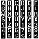 WUDQIJI再利用可能プラスチックステンシルシート42枚セットステンシル文字と数字のテンプレートステンシルアルファベット描画テンプレート駐車場番号駐車場ライン...
