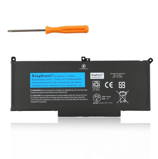 KingSenerF3YGT2X39G互換バッテリーDellLatitude用1272807290E7280E7290シリーズDellLatitude用1373807390E7380E7390シリーズ7.6V