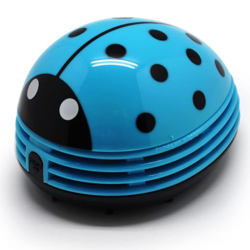 卓上クリーナーてんとう虫卓上そうじ機強力吸引ミニクリーナー消しゴムかすゴミやホコリ学校家庭子供車用強力ミニ掃除機小型そうじ機(青)