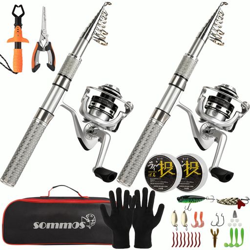 【手軽に釣りを満喫できるフルセット】2.1m伸縮式カーボンロード*2+3000番スピニングリール*2+釣り糸*2+釣り用プライヤー+フィッシュグリップ+仕掛け+手袋+収納袋がセットになっているので、この1セットがあればすぐに釣りを始められます。上級者はもちろん、釣りを始めてみようかな、という初心者の方にもオススメ!ご家族で、お友達と、もちろんソロでも手軽に釣りを楽しめます。***注意:リールへ糸が巻いていない状態で発送し、お客様は自分で糸を巻く必要があり、予めご了承ください。 【高品質の釣り竿とリール】-この伸縮式釣り竿は炭素繊維素材を使用しており、FRP(繊維強化プラスチック)にはない強度と弾力性を備えています。軽量でありながら頑丈で、折れにくい設計です。3000番のスピニングリールは滑らかに作動し、ワンタッチで折り畳めるハンドルが特徴です。また、ネジを外すだけで簡単にハンドルを左右交換できます。 【豊富な付属品】- お客様の利便性を考慮し、当社の釣りセットにはフィッシングプライヤーとフィッシュグリップが付属しています。