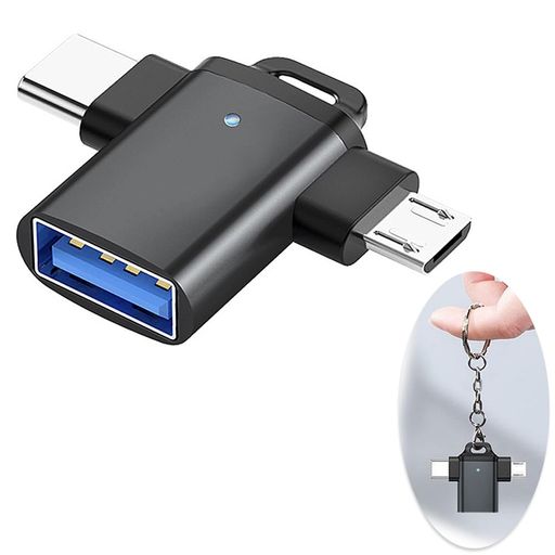 OTG変換アダプタ2IN1変換アダプタ5Gbps高速データ転送USB-MicroB/TypeCtoUSB-A3.0PC/MacBook/AndroidSw..