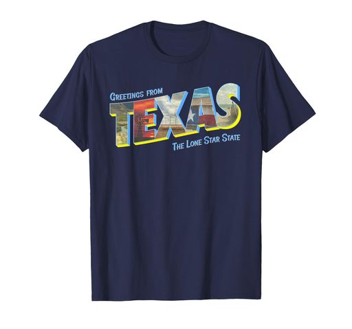 TexasLargeLetterPostcardPhotographGreetingTシャツ