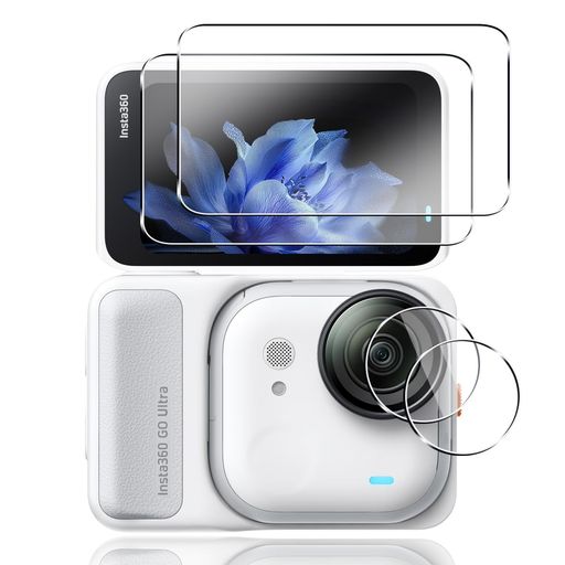 【2+2枚セット】 対応 Insta360 GO Ultra ガラスフィルム (2枚) + カメラフィルム ...