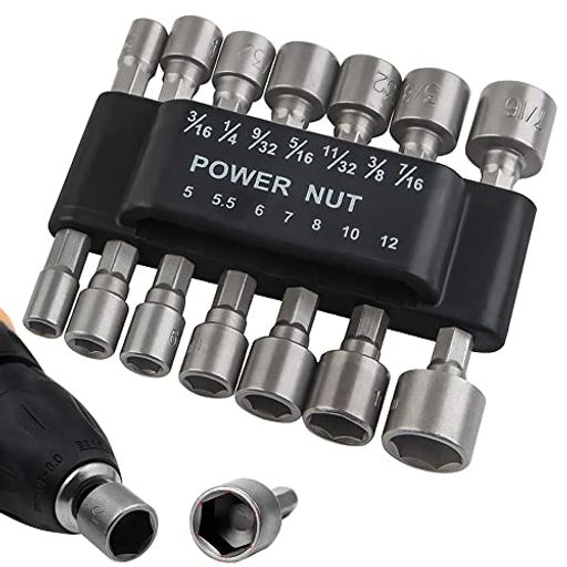 電動ドライバードリルビットソケットスリーブ六角ビット1/4インチソケットセットドライバドライバーソケットビットクロムバナジウム鋼取り付け/取り外し電動工具ドリルビットアダプ…