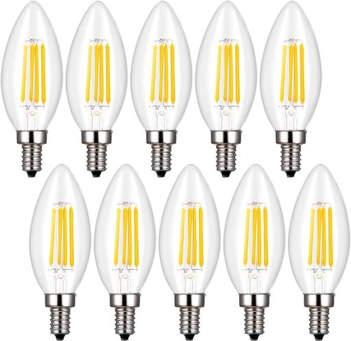 シャンデリア C35 LEDシャンデリア電球 定格電圧(周波数):AC90-130V、定格消費電力:6W(白熱電球60W相当)、全光束:550lm、色温度:電球色2700k、口金:E17 調光器対応 調光器対応、 この調光可能なガラスエジソン電球は、ルーメン(明るさ)を400に更新され、明るく高輝度の光を提供しました。(調光できますが調光スイッチは含まれていません) 高輝度で、省エネなので、従来の白熱電球と比べ、消費電力は約90%を削減できます!家計にも優しい商品です。 発光角:360°明るさが全方向に広がるから、電球を使用する様々な器具にお勧めします。外観からもっと美しくなります。 レトロな美しく懐かしい電球で、エジソン復古電球タイプとして人気があります。 寿命は約20000時間で、1日10時間以上のご利用でも約10年を持ちできます。1年保証:ご購入日より1年間の保証を提供いたします。