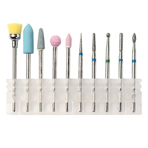 ネイルマシン用ドリルビット10点セットネイルビット耐久性耐摩耗性スカルプチュアジェルやアクリルネイ..